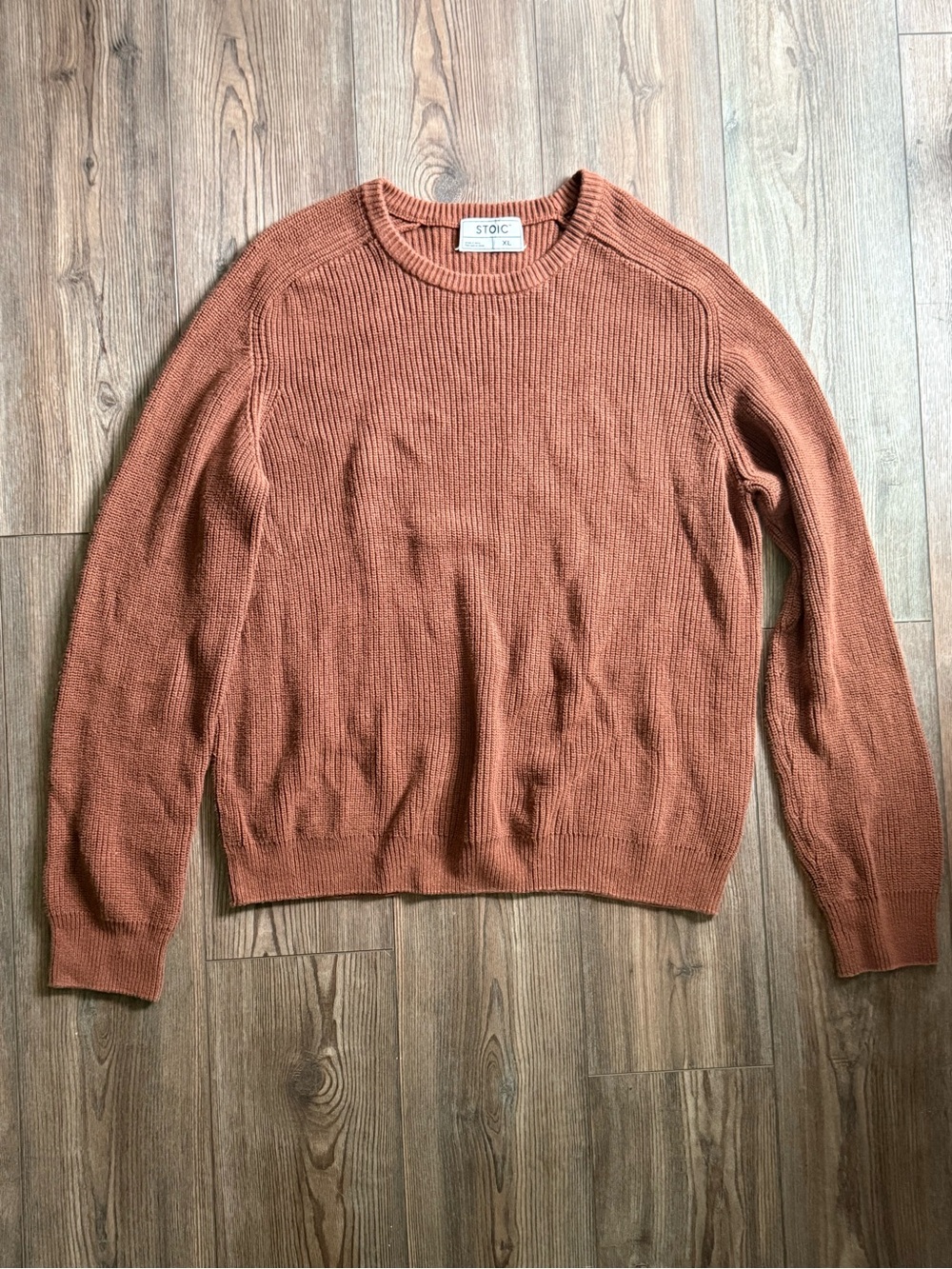 STOIC Women's Rust Crewneck Ribbed Sweater